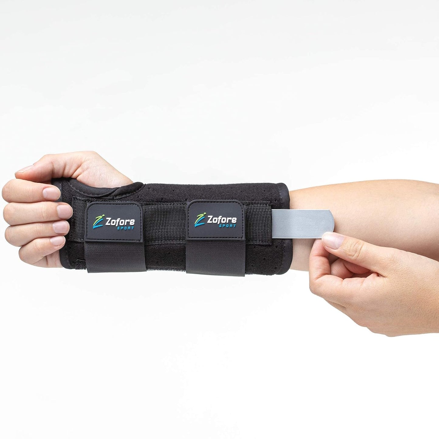Muñequera ZOFORE SPORT para el túnel carpiano con 2 correas y férula metálica estabilizadora. Alivia el dolor de tendinitis, artritis y túnel carpiano. Reduce el tiempo de recuperación en hombres y mujeres. Izquierda (L/XL).