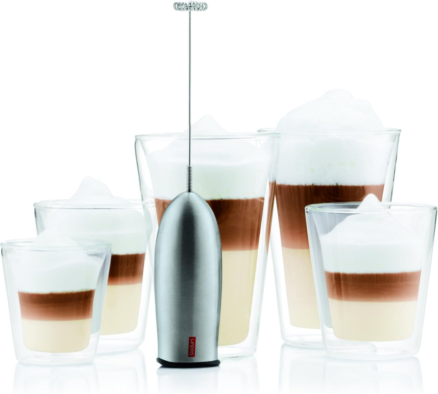 Espumador de leche eléctrico Bodum Schiuma: espumador de mano de acero inoxidable