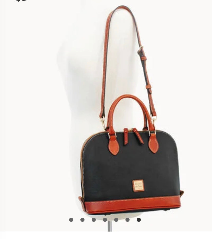 Dooney & Bourke Zip Zip Satchel – Black/Tan