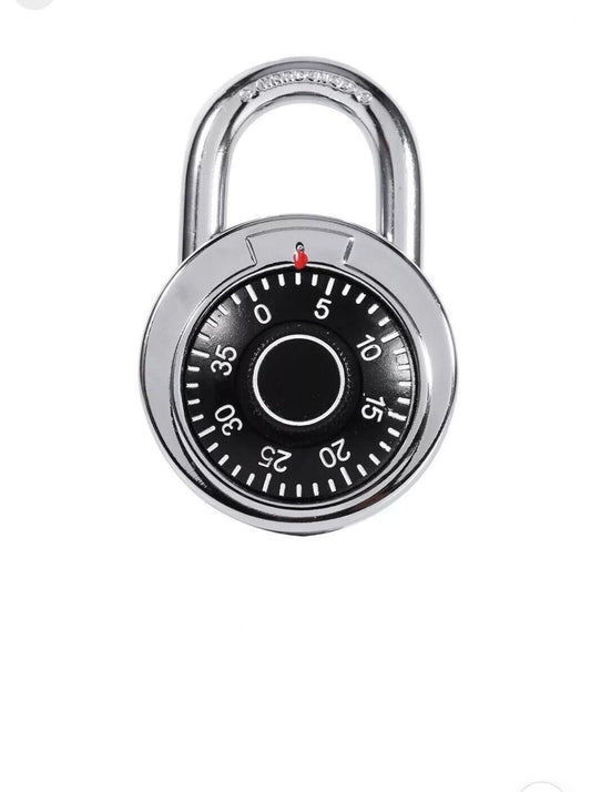 Preset Combination Dial Steel Padlock – 2 Inch, Black Dial (Generic)