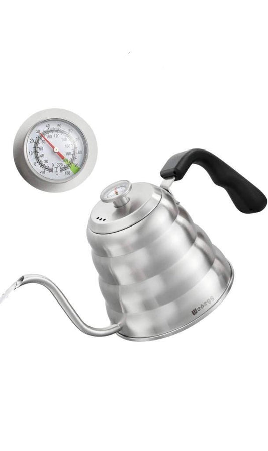 Hervidor de cuello de cisne de acero inoxidable con termómetro – 1.0 L para café y té