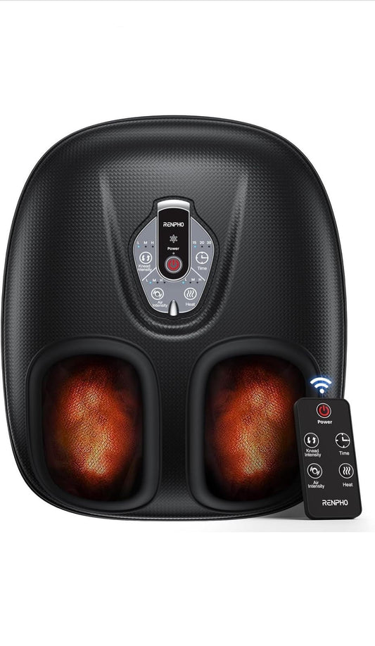 RENPHO Foot Massager with Heat, Shiatsu, and Remote Control – Deep Kneading Relief for Feet