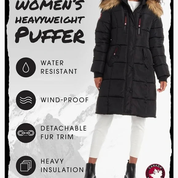 Canada Weather Gear Women's Long-Length Winter Puffer Parka
